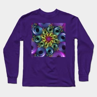 rainbow coloured fractal spiral Long Sleeve T-Shirt